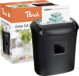 Peach PS500-40 Iratmegsemmisítő 10 lap Részecskevágás 5 x 16 mm P-4 21 l Szintén megsemmisíti Tűzőka