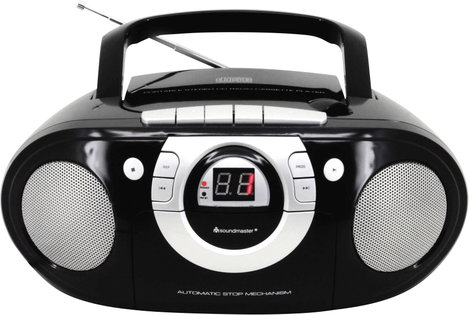 soundmaster SCD5100SW CD-s rádió URH AUX, CD, Kazetta Fekete