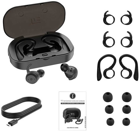 Tie Studio TBE1018 Sport In Ear fejhallgató Bluetooth® Fekete Vízálló, Fülkengyel 4. kép
