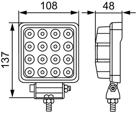 Hella Valuefit Munkafényszóró 12 V, 24 V S2500 LED 1GA 357 106-022 Nagyfelületű terepvilágítás (Sz x 3. kép