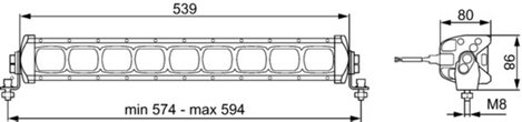 Hella Valuefit Munkafényszóró 12 V, 24 V Lightbar LBX-540 LED 1GJ 360 002-002 Távolsági világítás (S 4. kép