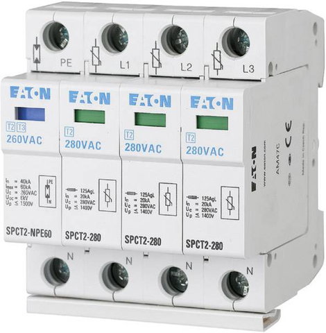 Eaton 167620 SPCT2-280-3+NPE Túlfeszültségvédő-levezető Túlfeszültség elleni védelem: Elosztószekrén