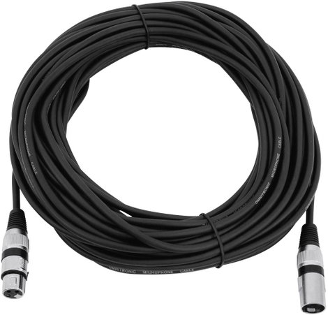 Omnitronic 3022058N XLR Összekötőkábel [1x XLR dugó, 3 pólusú - 1x XLR alj, 3 pólusú] 20.00 m Fekete 3. kép