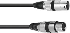 Omnitronic 3022057N XLR Összekötőkábel [1x XLR dugó, 3 pólusú - 1x XLR alj, 3 pólusú] 15.00 m Fekete