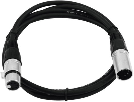 Omnitronic 30220768 XLR Összekötőkábel [1x XLR dugó, 5 pólusú - 1x XLR alj, 5 pólusú] 3.00 m Fekete 2. kép