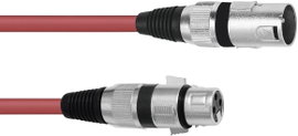 Omnitronic 30220903 XLR Összekötőkábel [1x XLR dugó, 3 pólusú - 1x XLR alj, 3 pólusú] 3.00 m Piros