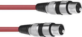 Omnitronic 30220900 XLR Összekötőkábel [1x XLR dugó, 3 pólusú - 1x XLR alj, 3 pólusú] 1.50 m Piros