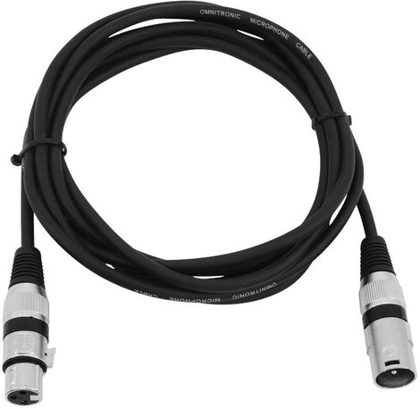 Omnitronic 3022047N XLR Összekötőkábel [1x XLR dugó, 3 pólusú - 1x XLR alj, 3 pólusú] 3.00 m Fekete 3. kép