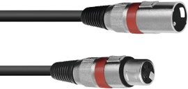 Omnitronic 30220406 XLR Összekötőkábel [1x XLR dugó, 3 pólusú - 1x XLR alj, 3 pólusú] 1.00 m Fekete