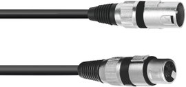 Omnitronic 3022052N XLR Összekötőkábel [1x XLR dugó, 3 pólusú - 1x XLR alj, 3 pólusú] 7.50 m Fekete
