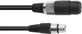 Omnitronic 3022050N XLR Összekötőkábel [1x XLR dugó, 3 pólusú - 1x XLR alj, 3 pólusú] 5.00 m Fekete