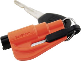 resqme 310133 Rettungstool Biztonsági szerszám Biztonsági öv vágó, Üvegtörő (H x Sz x Ma) 76 x 17 x 