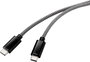 Renkforce USB kábel USB 2.0 USB-C® dugó, USB-C® dugó 3.00 m Fekete/fehér RF-4598412 bélyegkép