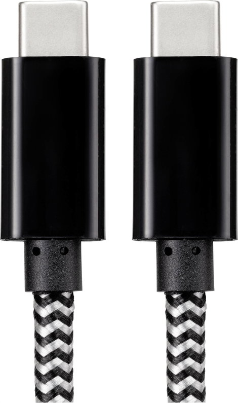 Renkforce USB kábel USB 2.0 USB-C® dugó, USB-C® dugó 3.00 m Fekete/fehér RF-4598412 2. kép