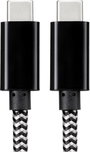 Renkforce USB kábel USB 2.0 USB-C® dugó, USB-C® dugó 3.00 m Fekete/fehér RF-4598412 2. bélyegkép
