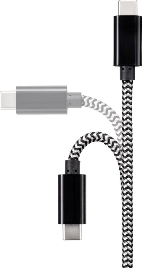 Renkforce USB kábel USB 2.0 USB-C® dugó, USB-C® dugó 3.00 m Fekete/fehér RF-4598412 3. kép
