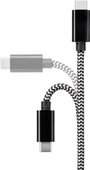 Renkforce USB kábel USB 2.0 USB-C® dugó, USB-C® dugó 3.00 m Fekete/fehér RF-4598412 3. bélyegkép