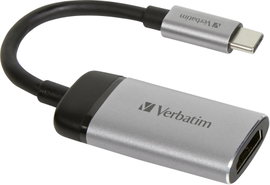 Verbatim 49143 USB-C® Átalakító [1x USB-C® dugó - 1x HDMI alj] Ezüst (matt) 0.10 m