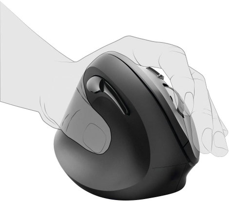 Hama EMW-500L Ergonomikus egér Rádiójel vezérlésű Optikai Fekete 6 Gombok 1800 dpi Ergonómikus 3. kép
