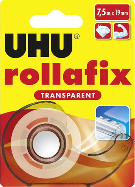 UHU rollafix TRANSPARENT 36955 Ragasztószalag Átlátszó (H x Sz) 7.5 m x 19 mm 1 db