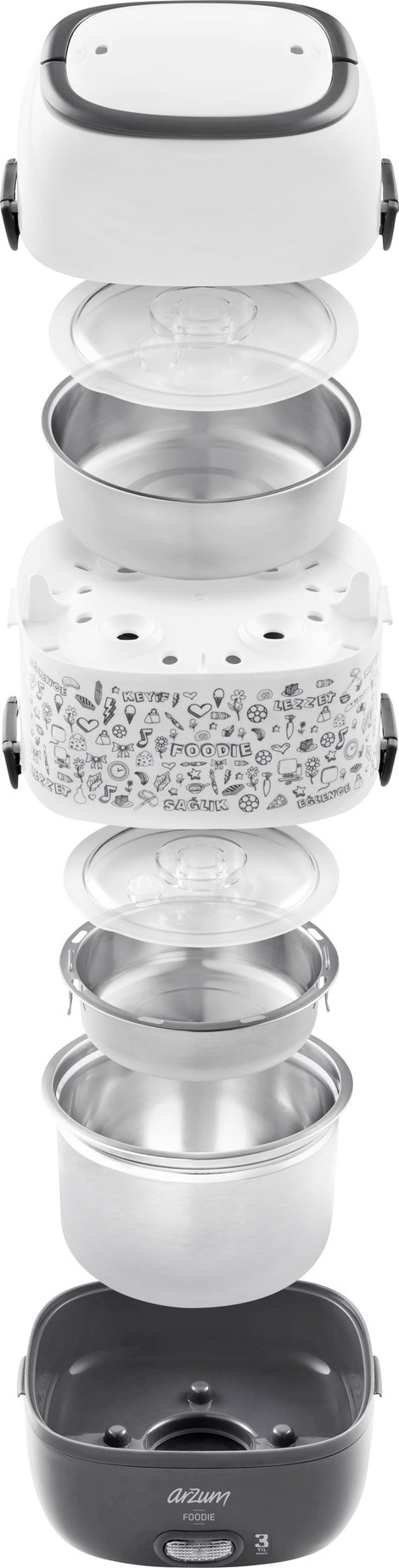 arzum AR1073W AR1073 Elektromos lunchbox Fehér 2. kép