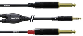 Cordial CFY3WPP Audio Átalakító kábel [1x Jack dugó, 3,5 mm-es - 2x Jack-dugó, 6,35 mm-es] 3.00 m Fe