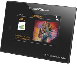 Albrecht DR 53 DAB+/UKW/Bluetooth Asztali rádió DAB, DAB+, URH Táviránytóval, Spotify Fekete