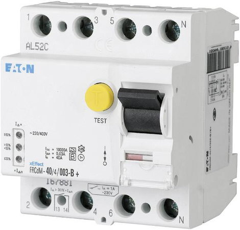 Eaton 167897 FRCDM-40/4/03-G/B FI védőkapcsoló 4 pólusú 40 A 0.3 A 240 V, 415 V
