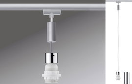 Paulmann Basic Pendel Nagyfeszültségű sínrendszer lámpa Univerzális E27 20 W LED Króm, Króm (matt)