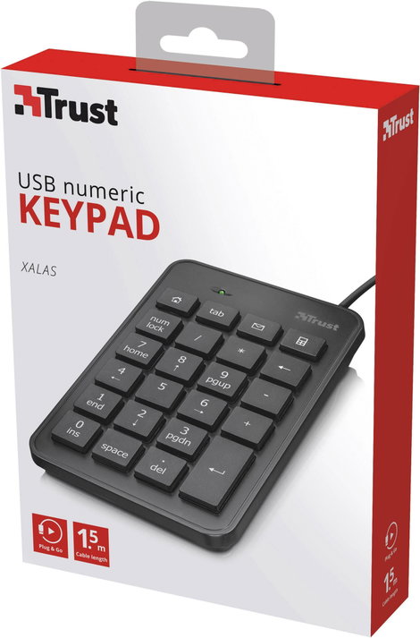 Trust Xalas Számtömb USB Fekete 3. kép