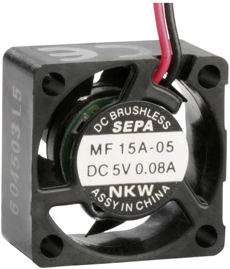 SEPA MF15A05 Axiális ventilátor 5 V/DC 0.6 m³/óra (H x Sz x Ma) 15 x 15 x 8 mm