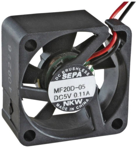 SEPA MF20C05L Axiális ventilátor 5 V/DC 1.3 m³/óra (H x Sz x Ma) 20 x 20 x 8 mm