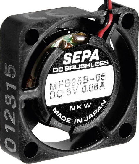 SEPA MFB25B05 Axiális ventilátor 5 V/DC 23 l/perc (H x Sz x Ma) 25 x 25 x 6.5 mm