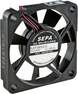 SEPA MFB50E12A Axiális ventilátor 12 V/DC 14.3 m³/óra (H x Sz x Ma) 50 x 10.2 x 50 mm
