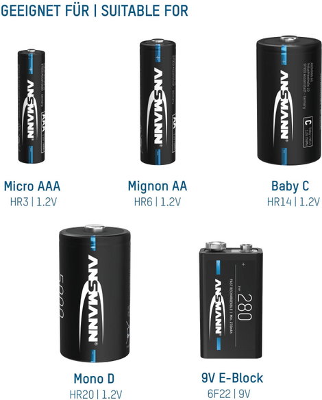Ansmann Comfort Multi Hengeres akku töltő NiMH Mikro (AAA), Ceruza (AA), Baby (C), Góliát (D), 9 V-o 13. kép