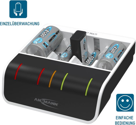 Ansmann Comfort Multi Hengeres akku töltő NiMH Mikro (AAA), Ceruza (AA), Baby (C), Góliát (D), 9 V-o 16. kép