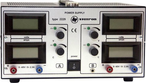 Statron 2229.2 Labortápegység, szabályozható 0 - 40 V 0 - 2.5 A 200 W Kimenetek száma 2 x