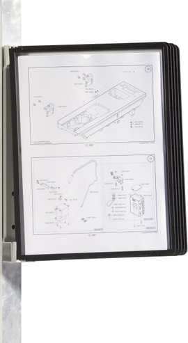 Durable Bemutató tábla fali tartó VARIO MAGNET WALL 5 Fekete DIN A4 Együttszállított táblák száma 5