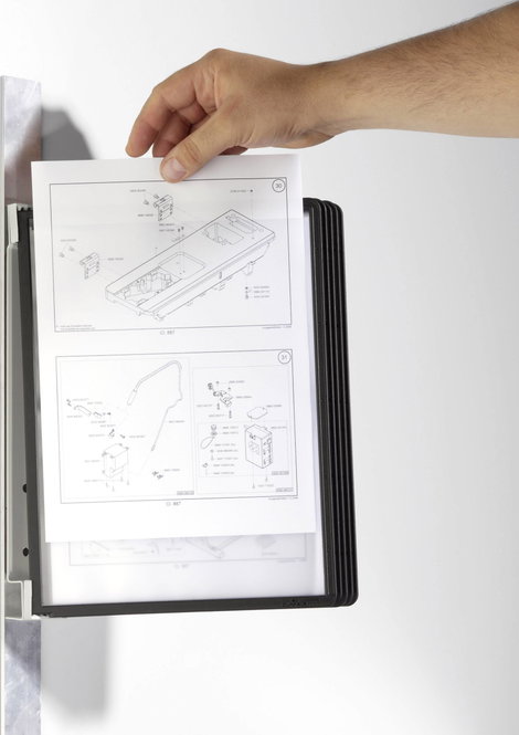Durable Bemutató tábla fali tartó VARIO MAGNET WALL 5 Fekete DIN A4 Együttszállított táblák száma 5 2. kép