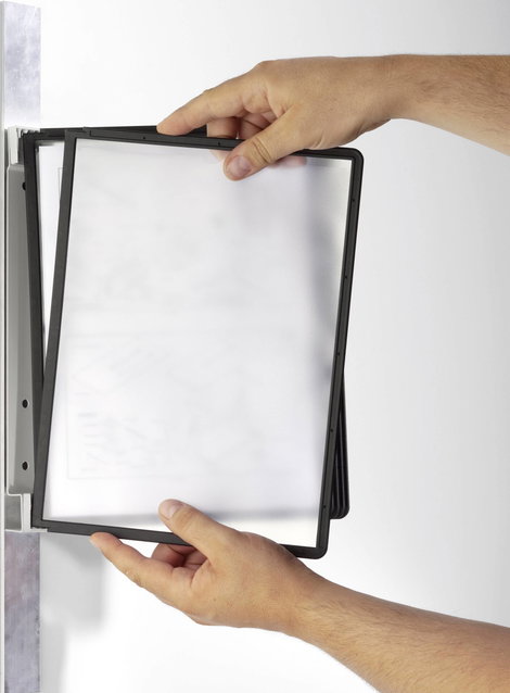 Durable Bemutató tábla fali tartó VARIO MAGNET WALL 5 Fekete DIN A4 Együttszállított táblák száma 5 3. kép