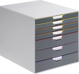 Durable VARICOLOR 7 - 7607 760727 Fiókos irattároló Szürke DIN A4, DIN C4, Egyszer hajtott ívű nyomt