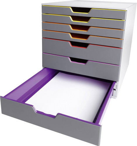 Durable VARICOLOR 7 - 7607 760727 Fiókos irattároló Szürke DIN A4, DIN C4, Egyszer hajtott ívű nyomt 2. kép
