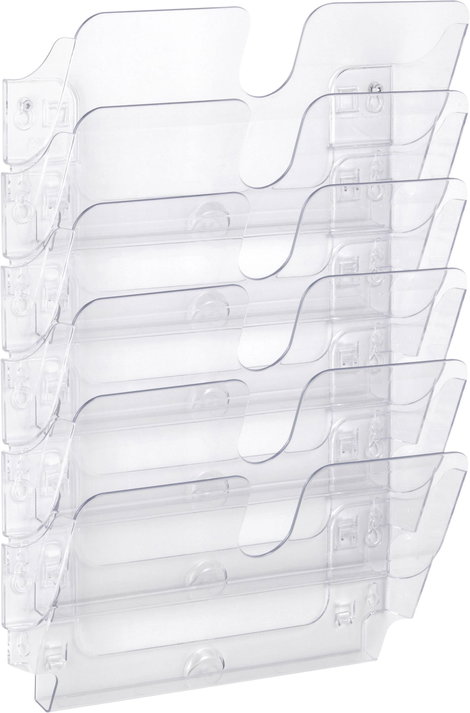 Durable FLEXIPLUS 6 A4 QUER 1700014401 Prospektustartó Fekete, Átlátszó DIN A4, fekvő Rekeszek száma