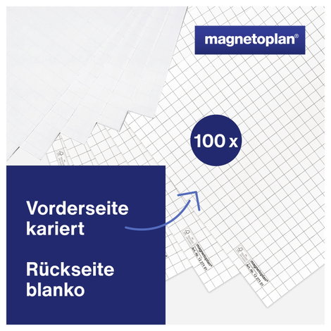 Magnetoplan 1227101 Flipchart blokk Lapok száma: 100 kockás 990 mm x 650 mm x 930 mm Fehér 3. kép