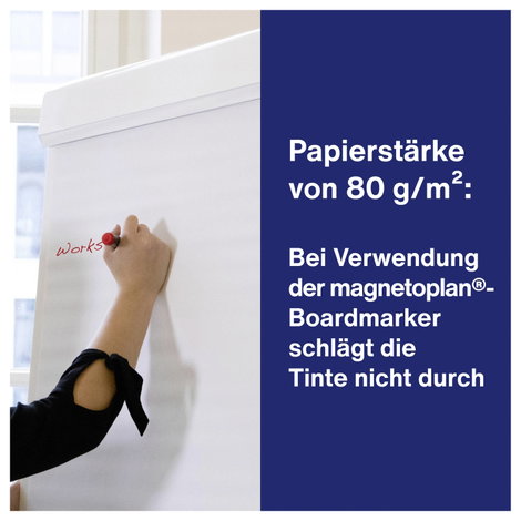 Magnetoplan 1227101 Flipchart blokk Lapok száma: 100 kockás 990 mm x 650 mm x 930 mm Fehér 5. kép