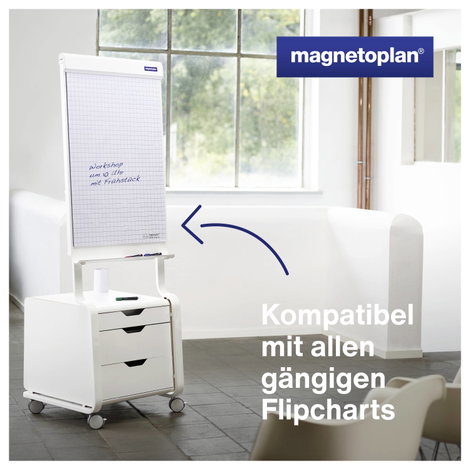 Magnetoplan 1227101 Flipchart blokk Lapok száma: 100 kockás 990 mm x 650 mm x 930 mm Fehér 8. kép