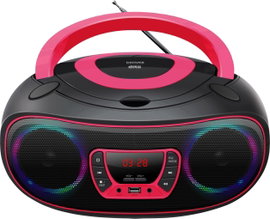 Denver TCL-212BT CD-s rádió URH AUX, CD, USB, Bluetooth® Hangulatfény Rózsaszín