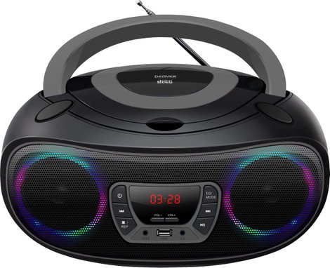 Denver TCL-212BT CD-s rádió URH AUX, CD, USB, Bluetooth® Hangulatfény Szürke