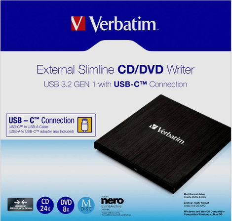 Verbatim DVD író, külső Retail USB 3.1 (1. generáció) Fekete 2. kép