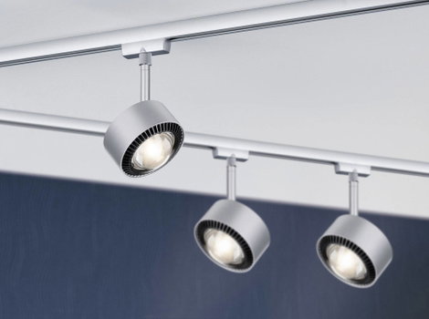 Paulmann Aldan Nagyfeszültségű sínrendszer lámpa URail Fixen beépített LED-es 9 W LED Króm (matt), F 5. kép